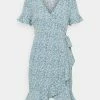 ONLY Petite ONLOLIVIA WRAP DRESS - Day Dress - Dusk Blue -ONLY Petite store 580d9a60496345bfaeef0bb4899608f4
