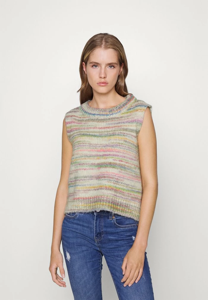 ONLY Petite ONLCARMA - Jumper - Stone/multi-coloured 3 ONLY Petite ONLCARMA - Jumper - Stone/multi-coloured