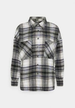 ONLY Petite ONLPIA PLAIDED - Button-down Blouse - Blue Graphite/cloud Dancer -ONLY Petite store 5a8d02fb60134b3e9223e8ad631a55d7