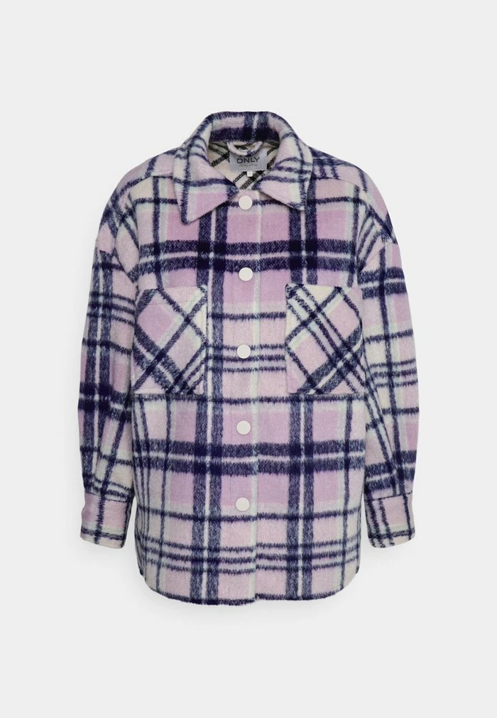 ONLY Petite ONLLOU CHECK SHACKET - Summer Jacket - Lavendula 3 ONLY Petite ONLLOU CHECK SHACKET - Summer Jacket - Lavendula