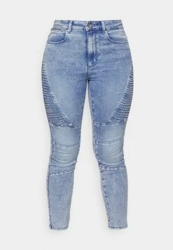 ONLY Petite ONLROYAL LIFE ANK BIKER ZIPPETIT - Jeans Skinny Fit - Light Blue Denim -ONLY Petite store 5cc0ea87b7c8443da2bddb65e5c0f968