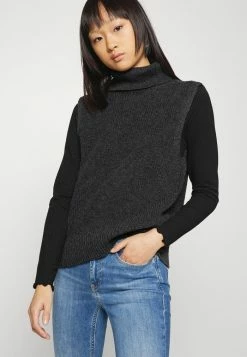 ONLY Petite ONLPARIS LIFE ROLL - Jumper - Dark Grey Melange -ONLY Petite store 5ebb5ec19d704d97a56ac747248bb2b0