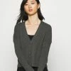 ONLY Petite ONLKATIA SHORT CARDIGAN - Cardigan - Dark Grey Melange -ONLY Petite store 5f118256181d416b95454f90d3fdd1d1