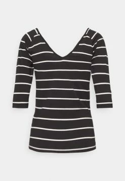 ONLY Petite ONLFIFI V NECK - Print T-shirt - Black Cloud Dancer -ONLY Petite store 5f6787296b6e419bae8fdb47f27ae433