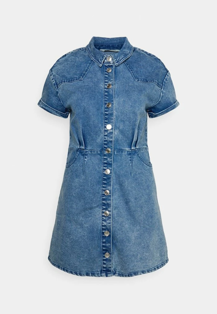 ONLY Petite ONLFLEUR BUTTON DRESS - Denim Dress - Light Blue Denim 3 ONLY Petite ONLFLEUR BUTTON DRESS - Denim Dress - Light Blue Denim
