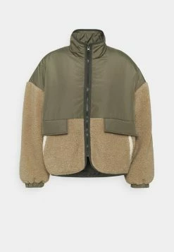 ONLY Petite ONLARIK MIX JACKET - Bomber Jacket - Deep Lichen Green/white Pepper