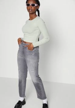 ONLY Petite ONLEVELINA - Straight Leg Jeans - Grey Denim -ONLY Petite store 671a287a9a314f149f7174041f3a5adb