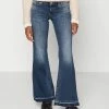 ONLY Petite ONLTIGER LOW WAIST WIDE FLARED - Bootcut Jeans - Dark Blue Denim -ONLY Petite store 6a22dbd416a34e7095f86d77f160dc42