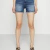 ONLY Petite ONLBLUSH LIFE MID RAW - Denim Shorts - Medium Blue Denim