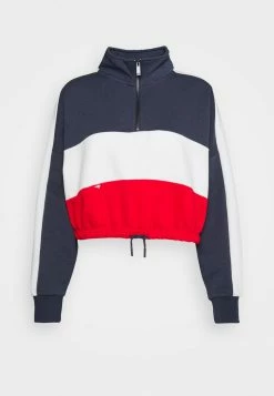ONLY Petite ONLMAGGI CROPPED HIGHNECK ZIP - Sweatshirt - Cloud Dancer/urban Red -ONLY Petite store 6cca53ddc073400fb84b82b54458dfb9