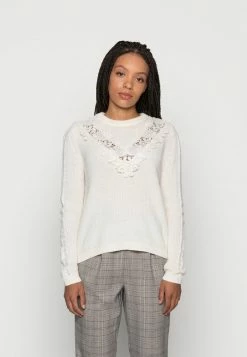 ONLY Petite ONLJENNIE LIFE LACE - Jumper - Cloud Dancer