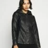 ONLY Petite ONLSEDONA SHORT JACK - Faux Leather Jacket - Black -ONLY Petite store 6fd7ee1a371541828d191f3b79dc0a28