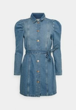ONLY Petite ONLJULES PUFF SLEEVES DRESS - Denim Dress - Medium Blue Denim