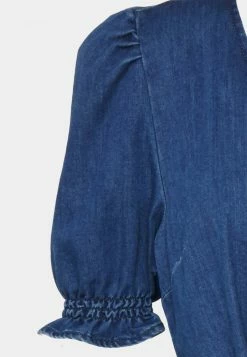 ONLY Petite ONL DAISY PUFF BELT DRESS - Denim Dress - Dark Blue Demin -ONLY Petite store 781f4f45079d4557a15b50138e688977