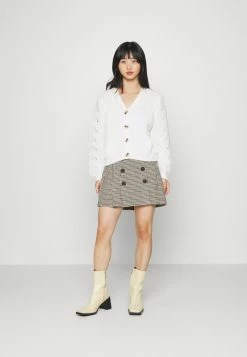 ONLY Petite ONLLYDIA PLEAT CHECK SKIRT - Mini Skirt - Humus/cappucino/smoked Pearl -ONLY Petite store 7969cfe71a8e42c3b6509192f12068ef