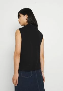 ONLY Petite ONLBUBI COLLAR VEST - Jumper - Black -ONLY Petite store 7ca2b591e6b5410d8d983d5c1d2964d5