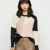 ONLY Petite ONLMARCIL O-NECK PETIT - Jumper - Black/almond Milk/simply Taupe/rose