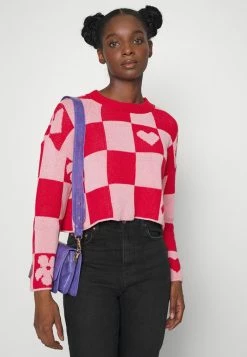 ONLY Petite ONLJIGGLY LIFE CROPPED - Jumper - Pink/red -ONLY Petite store 7f9e008eb8eb49a08bf5f2bcec106d2f