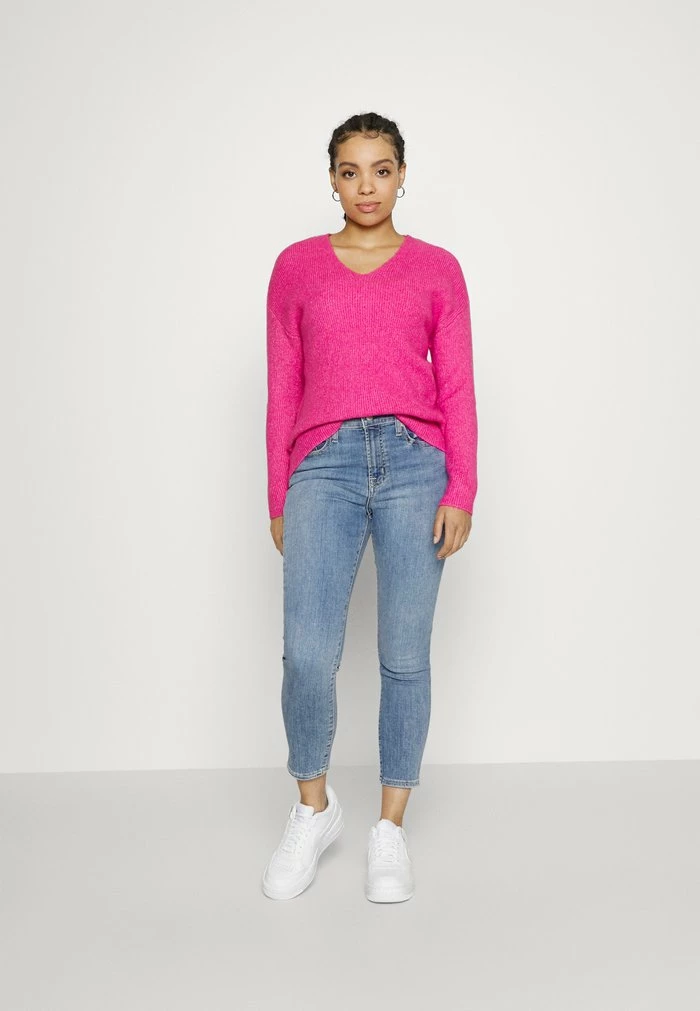 ONLY Petite ONLCAMILLA V NECK - Jumper - Strawberry Moon Melange 4 ONLY Petite ONLCAMILLA V NECK - Jumper - Strawberry Moon Melange - Image 2