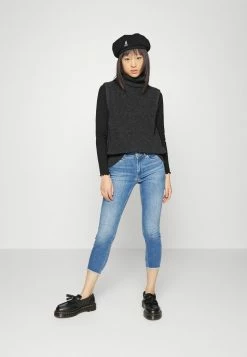 ONLY Petite ONLPARIS LIFE ROLL - Jumper - Dark Grey Melange -ONLY Petite store 83fd7132283749428fa7506248c52a35