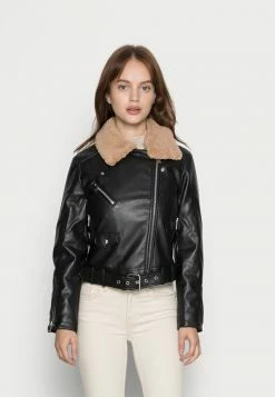 ONLY Petite ONLHADLEY - Faux Leather Jacket - Black