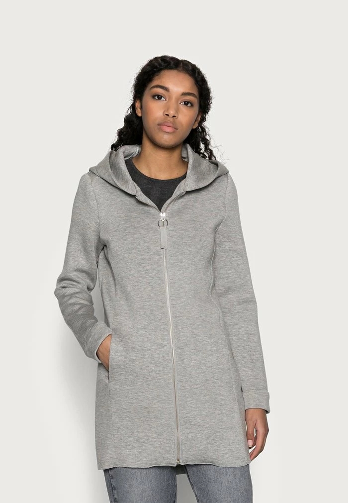ONLY Petite ONLLENA HOOD COAT PETIT - Zip-up Sweatshirt - Light Grey Melange 3 ONLY Petite ONLLENA HOOD COAT PETIT - Zip-up Sweatshirt - Light Grey Melange