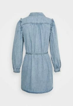 ONLY Petite ONLHARLOW LIFE DRESS - Denim Dress - Light Blue Denim -ONLY Petite store 888e124388d1463e827259df8840a3bd