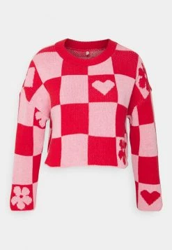 ONLY Petite ONLJIGGLY LIFE CROPPED - Jumper - Pink/red -ONLY Petite store 88d1d9912c334ea3a4f70d4c0d89de03