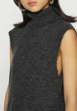 ONLY Petite ONLCORA LONG ROLLNECK VEST - Jumper - Dark Grey Melange -ONLY Petite store 8b091e6e6c4c49cd803b15b339636dcb