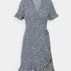 ONLY Petite ONLOLIVIA WRAP DRESS - Day Dress - Blue -ONLY Petite store 8d5cab20ed0341d4be1d96fe7503ca65