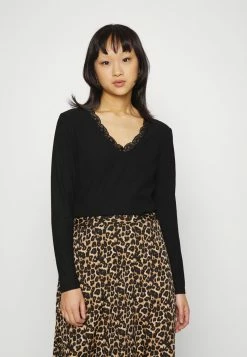 ONLY Petite ONLNELLA V NECK - Long Sleeved Top - Black