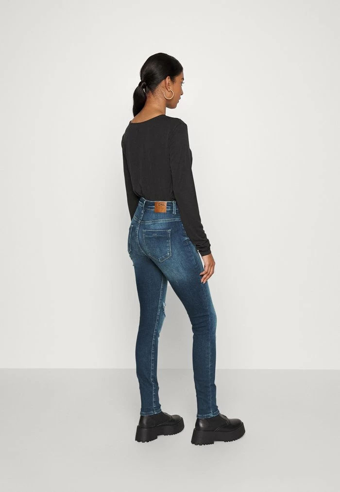 ONLY Petite ONLFOREVER HIGH SKINNY DESTROY - Jeans Skinny Fit - Dark Blue Denim 5 ONLY Petite ONLFOREVER HIGH SKINNY DESTROY - Jeans Skinny Fit - Dark Blue Denim - Image 3