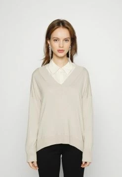 ONLY Petite ONLLILLIES VNECK - Jumper - Pumice Stone