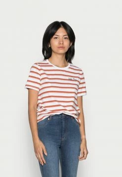 ONLY Petite ONLINC ONLY LIFEONECK TEE - Print T-shirt - White/rosette/bombay Brown