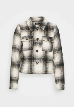 ONLY Petite ONLLOU CHECK JACKET - Summer Jacket - Pumice Stone/black