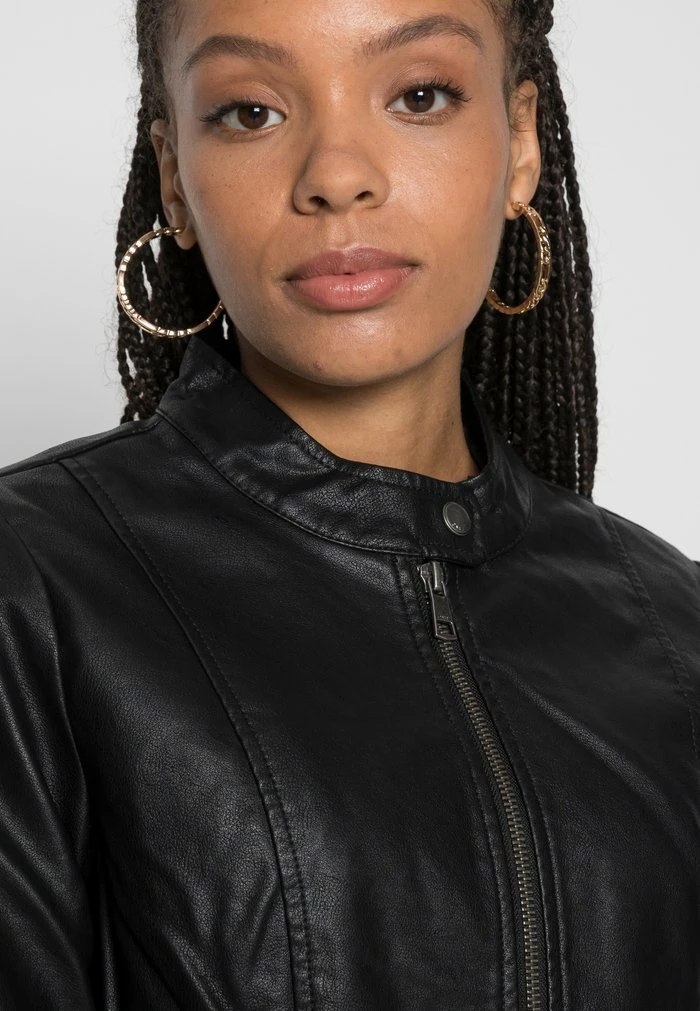 ONLY Petite ONLMELISA JACKET - Faux Leather Jacket - Black 7 ONLY Petite ONLMELISA JACKET - Faux Leather Jacket - Black - Image 5