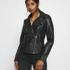 ONLY Petite ONLMELISA BIKER - Faux Leather Jacket - Black -ONLY Petite store 952a50d9963a4be6a2101edeb519e430
