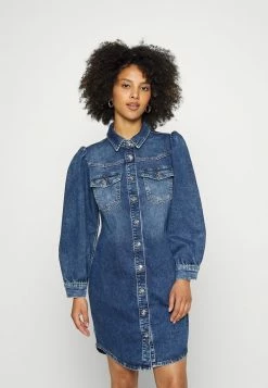ONLY Petite ONLALLIE LIFE DRESS - Denim Dress - Medium Blue Denim