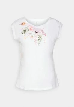 ONLY Petite ONLBONE FEEL FEATHERS BOX - Print T-shirt - Bright White -ONLY Petite store 98c942f6ee524460af4689869d0db37b