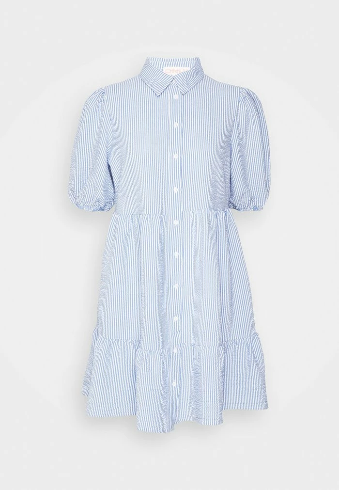 ONLY Petite ONLCASSIE LAYERED BUTTON DRESS - Day Dress - Cloud Dancer/medium Denim Blue 7 ONLY Petite ONLCASSIE LAYERED BUTTON DRESS - Day Dress - Cloud Dancer/medium Denim Blue - Image 5