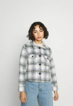ONLY Petite ONLLOU CHECK JACKET - Summer Jacket - Pumice Stone