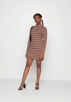 ONLY Petite ONLRIA BODYCON DRESS - Day Dress - Tortoise Shell Stripes -ONLY Petite store 9970aa0574954bafa8d967e2ebf0df33