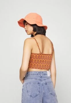 ONLY Petite ONLSIGGA - Top - Orange, Brown -ONLY Petite store 9999b64c861e460fb7892ec578e4569c