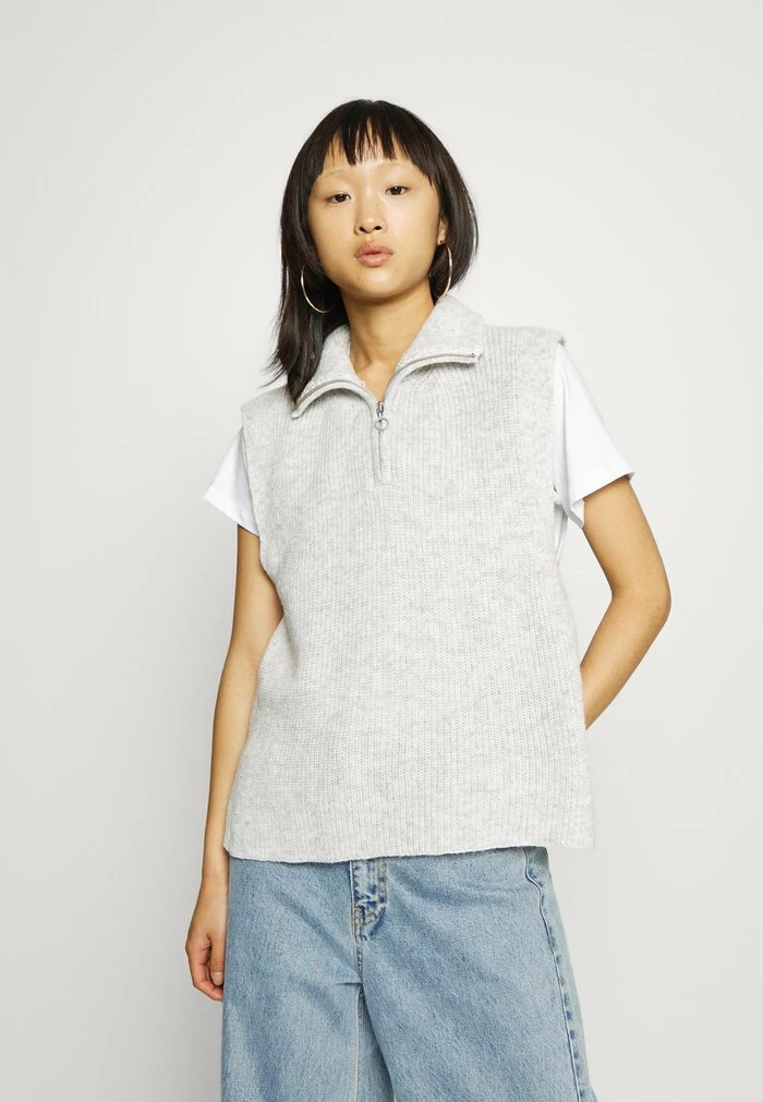 ONLY Petite ONLTIA LIFE HIGHNECK VEST PETIT - Jumper - Light Grey Melange 7 ONLY Petite ONLTIA LIFE HIGHNECK VEST PETIT - Jumper - Light Grey Melange - Image 5