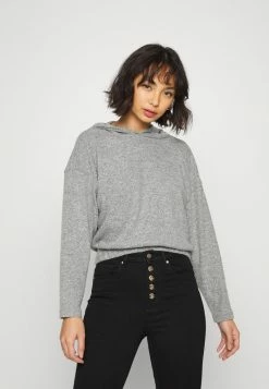 ONLY Petite ONLFRIDA HOOD - Jumper - Medium Grey Melange