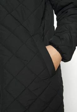 ONLY Petite ONLSANNE QUILTED LONG JACKET - Classic Coat - Black -ONLY Petite store 9dfdad8d96db4506bba85ac5d8253f89