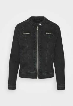 ONLY Petite ONLTIA BANDIT BIKER JACKET - Denim Jacket - Black Denim