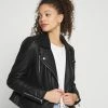 ONLY Petite ONLGEMMA BIKER - Faux Leather Jacket - Black -ONLY Petite store a303334e73a044c69106ea404a41229d