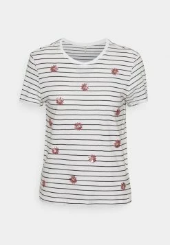 ONLY Petite ONLKITA LEFLEUR BOX - Print T-shirt - Bright White/black