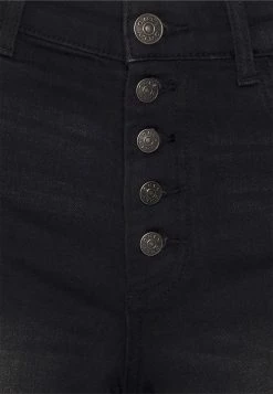 ONLY Petite ONLHUSH LIFE BUTTON - Denim Shorts - Black Denim -ONLY Petite store a7ac7b87a77a49a288b6a7931a465eef